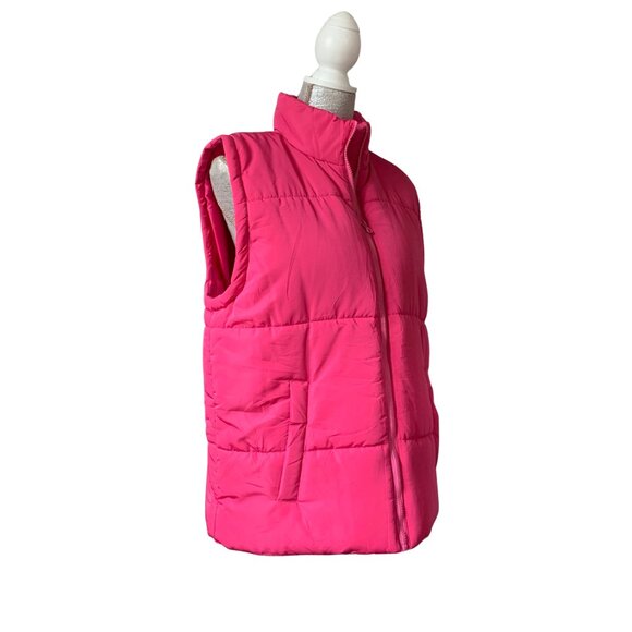 AMEBELLE Women's Oversized Quilted Lightweight Sleeveless Puffer Vest, HOT PINK - Picture 11 of 16